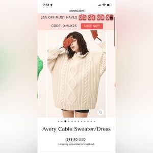 Never worn storets cable knit dress